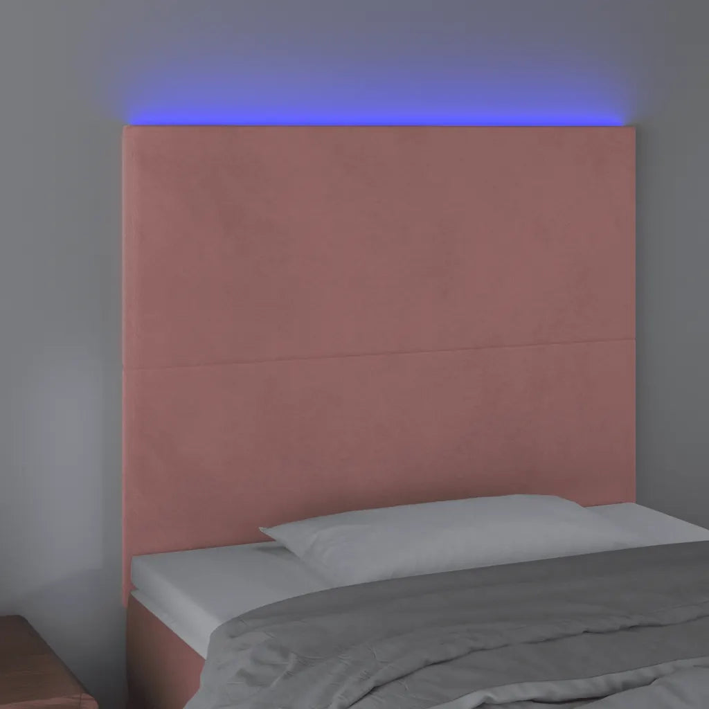Testiera a LED Rosa 90x5x118/128 cm in Vellutocod mxl 97803