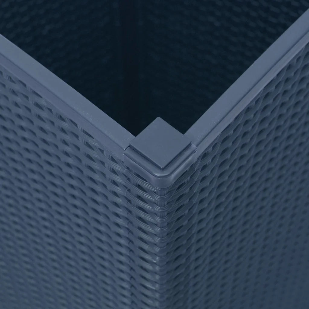 Fioriere da Giardino 2 pz Grigio Blu 32,5x32,5x57 cm in PP 367846