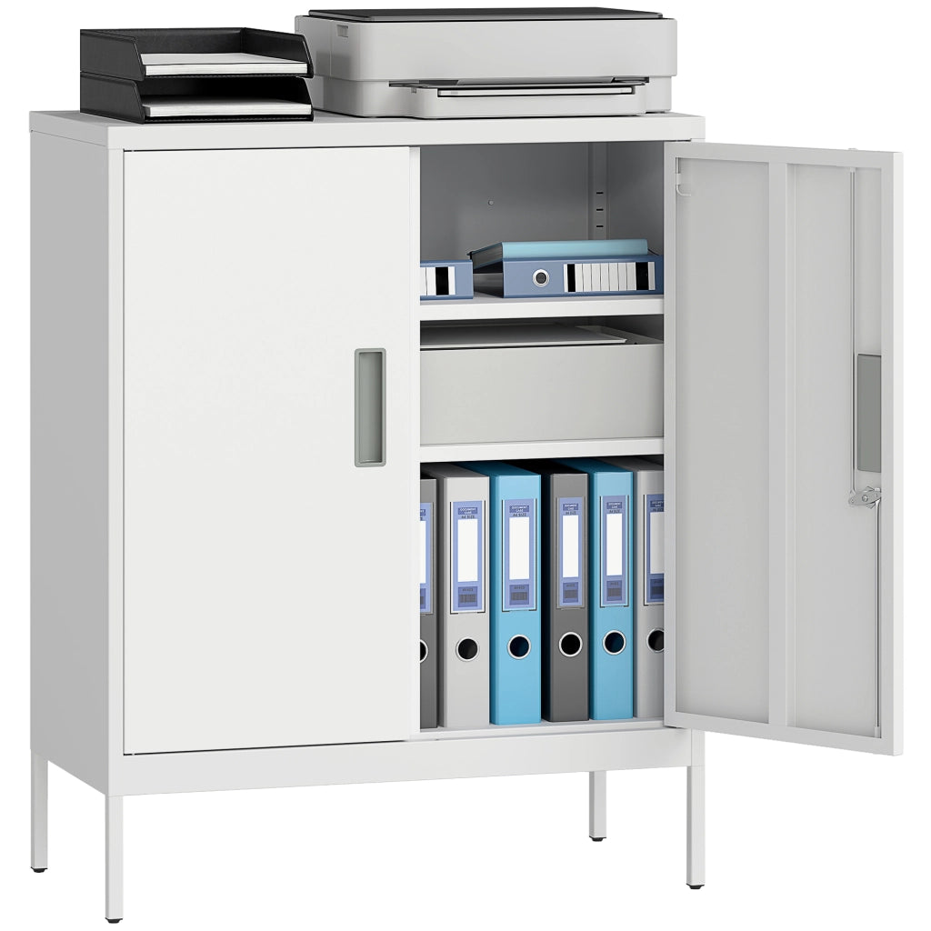 Scrivania con Cassetti in Acciaio ¨C zephmum ¨C Bianco 80x40x100 cm
