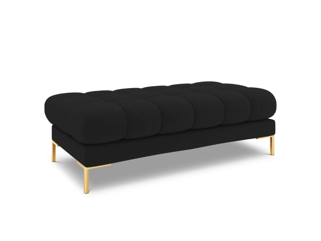 Cosmopolitan Design - Panca "Bali" 2 posti in tessuto strutturato nero 