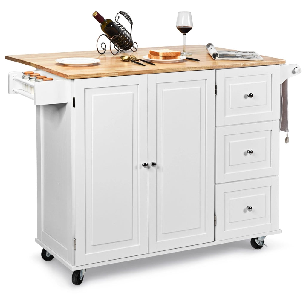 Carrello da cucina a ribalta, Isola da cucina con portaspezie portasciugamani cassetto battilardo armadio-Carrelli