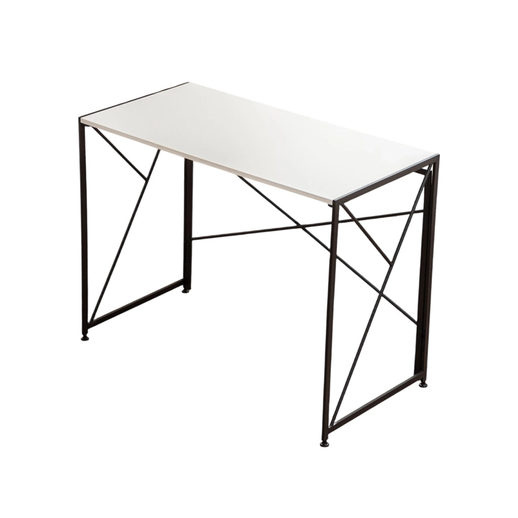 Scrivania pieghevole multifunzionale salvaspazio in MDF e metallo bianco per casa e ufficio 99 × 50 × 75 cm