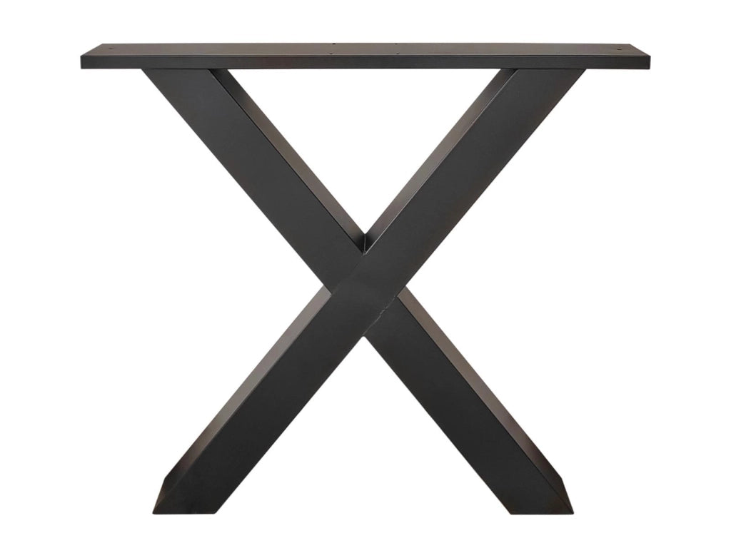 Gambe a X, Metallo, 84x71 cm, Supporto, Cavalletto, Per Piani di Tavolo, Soggiorno, Sala da Pranzo, Ufficio, Nero