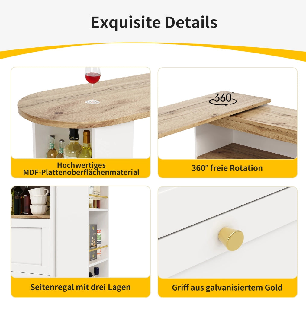 Mobile contenitore modulare girevole 360° in MDF bianco
