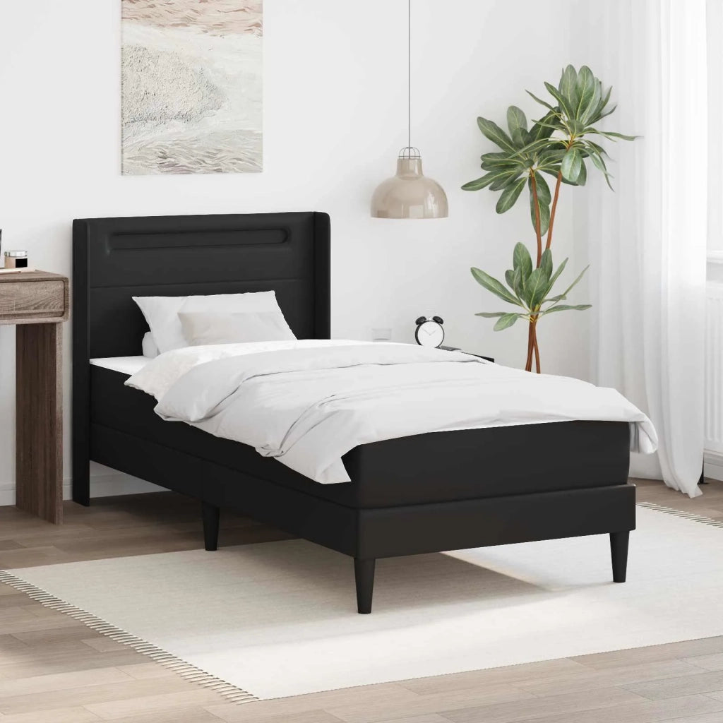 Struttura letto con materasso Nero 100 x 200 cm Similpelle 3414901