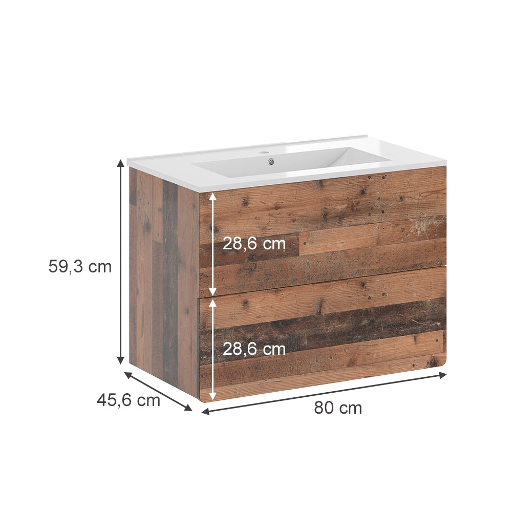 Vicco Set di mobili da bagno Oldstyle 2 pezzi