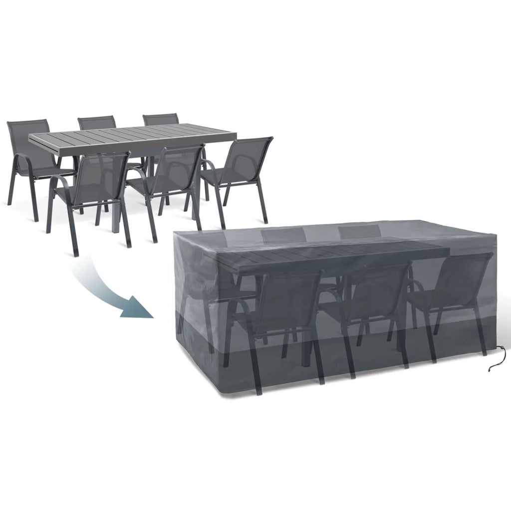 IDMarket - Copertura per tavolo da giardino rettangolare da esterno 250 x 200 x 74 cm
