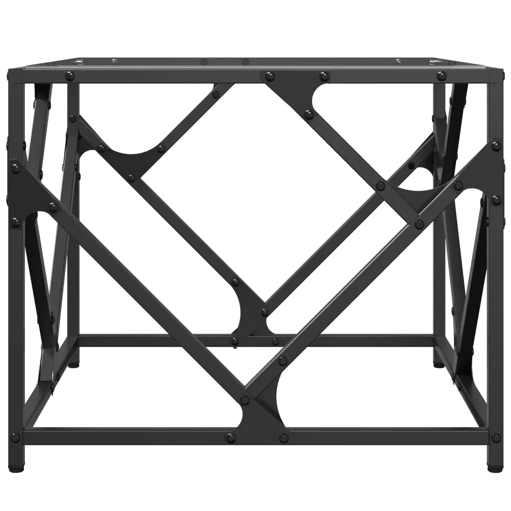 vidaXL Tavolini con Piano in Vetro Trasparente 2 pz 50x50x41cm Acciaio