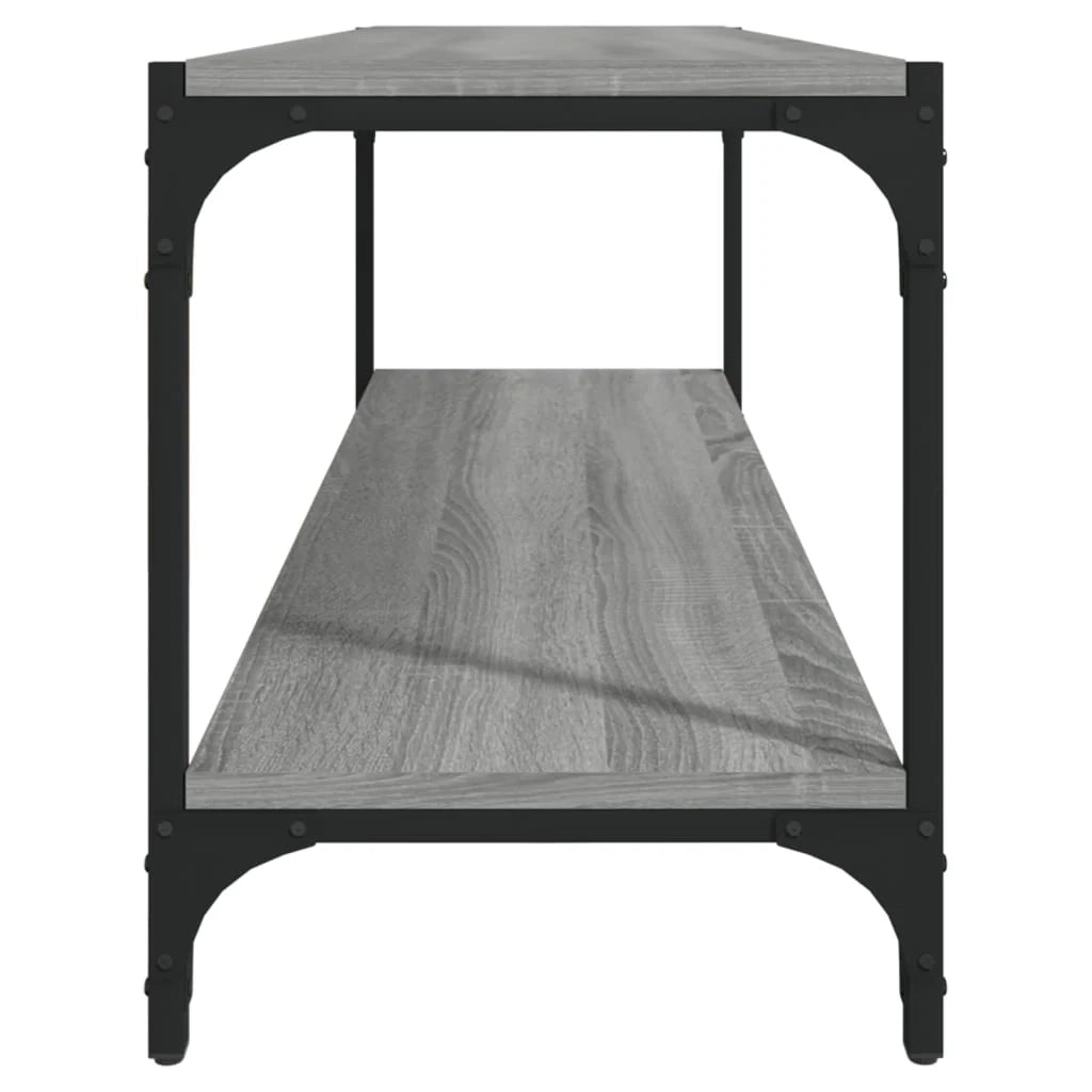 Mobile TV multimediale mensola TV credenza TV sala da pranzo soggiorno camera da letto Sonoma 100 x 33 x 41 cm legno ingegnerizzato e acciaio grigio 02_0028321