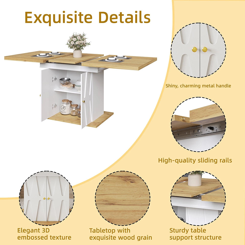 Tavolo da pranzo allungabile con 4 sedie - Xylo - 110(140)x70x76cm - Grigio