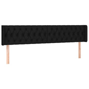 Testiera | Testata ad Orecchio Nera 203x16x78/88 cm in Tessuto