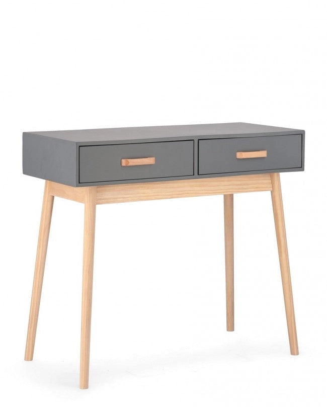 Consolle 2 Cassetti 90x40x79 cm Ordinary in Legno Grigio