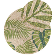 Tappeto in iuta con motivo stampato a foglia di monstera intrecciata verde Boho rustico 140 cm