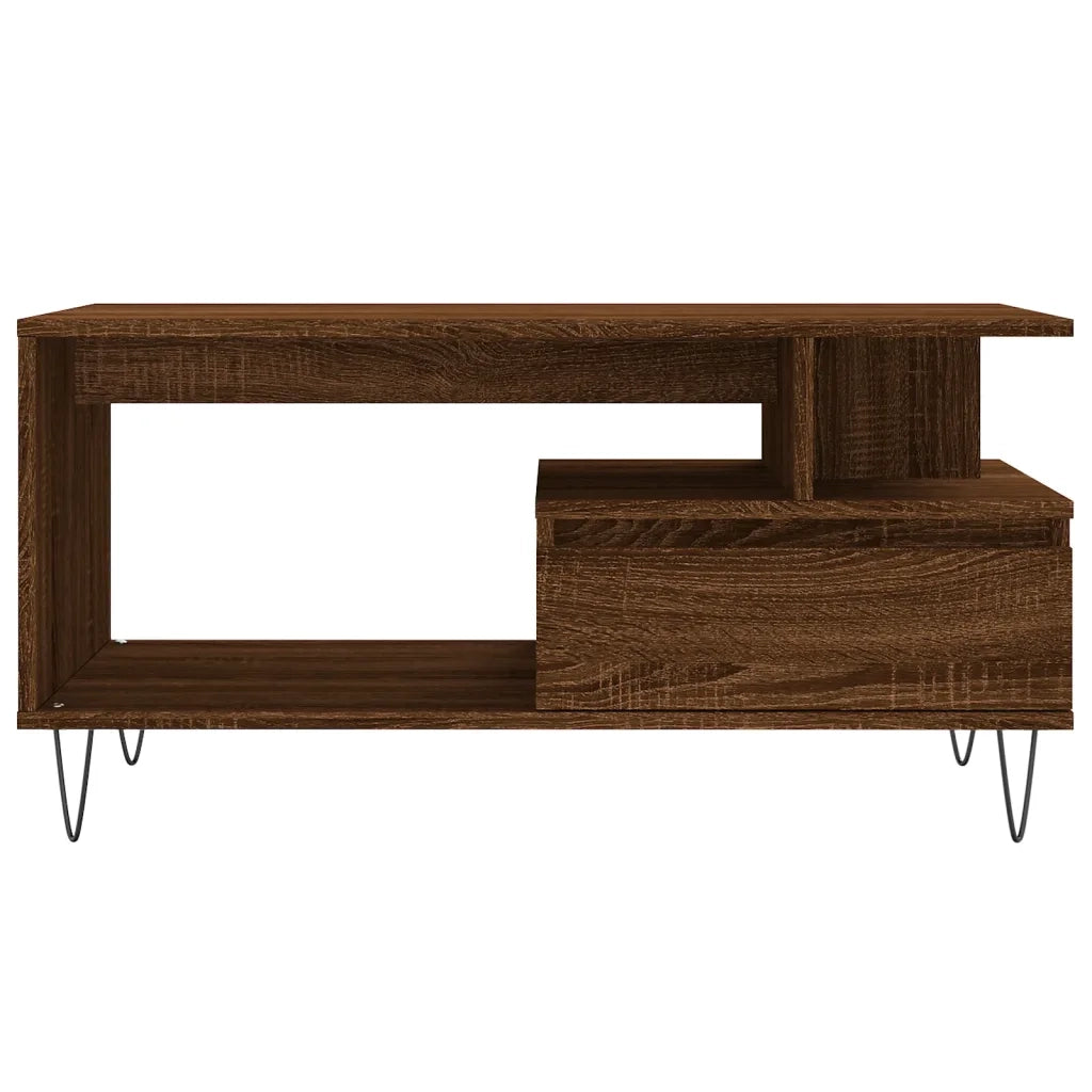 Tavolino Salotto-Tavolino da soggiorno-Tavolo Rovere Marrone 90x49x45 cm Legno Multistrato 249005