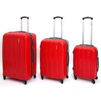 Set 3 Valigie Trolley Rigide in Polipropilene 4 Ruote TSA Ravizzoni Iron Rosso
