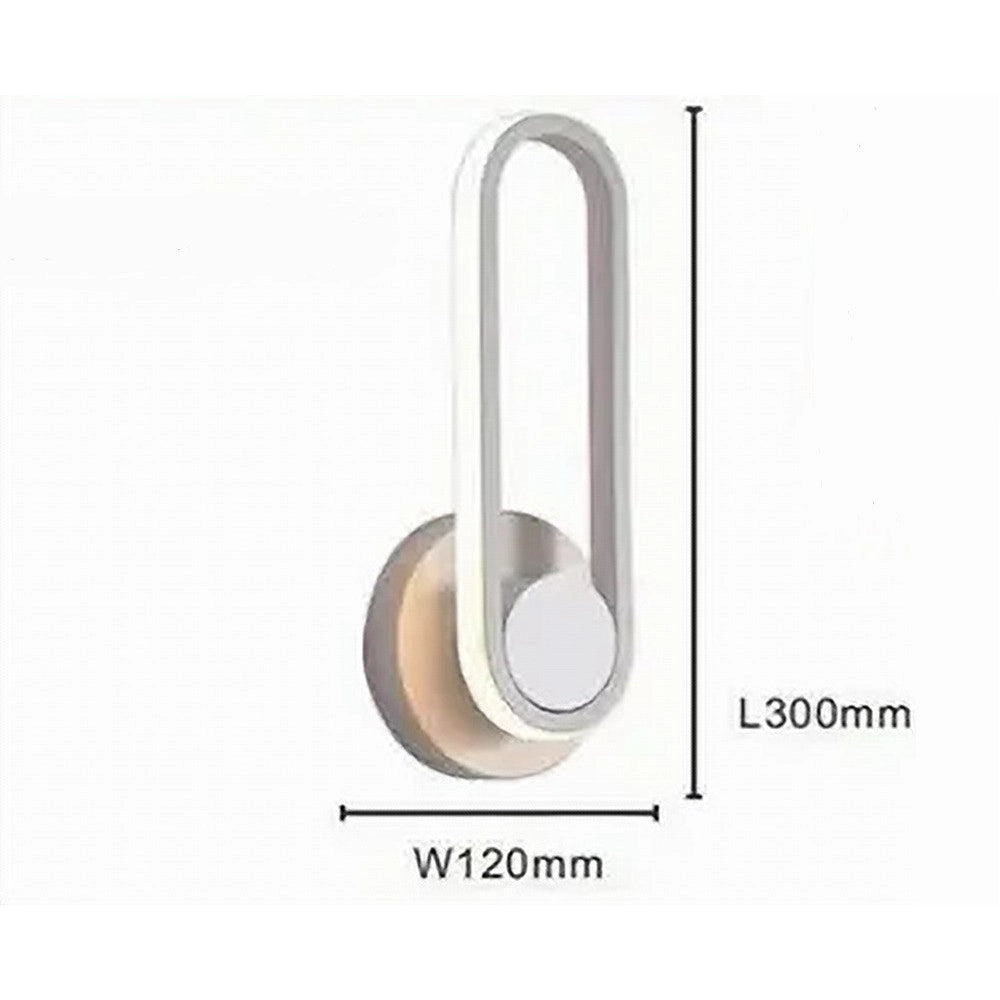 Trade Shop - Applique Da Parete Led 13 W Ovale Verticale Orientabile Bianco Luce Fredda 50339 -