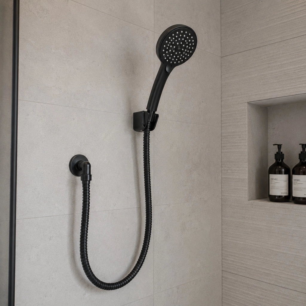 Flessibile Doccia 150 cm Attacco 1/2" Disponibile in Colore Bianco o Nero Nero