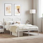 Giroletto con Testiera-Struttura Letto con testiera in Metallo Bianco 120x200 cm 608207