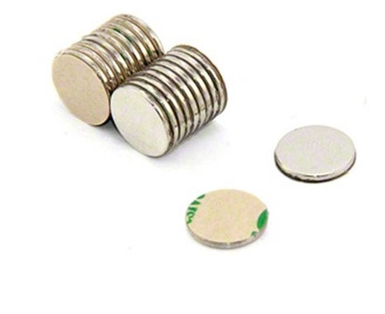 20 pezzi di magneti adesivi, magneti neodymium N52 cerchio 15x1 mm | Magnetastico extra forte con adesivo 3M | Dischi magnetici con pellicola adesiva, magneti adesivi forti
