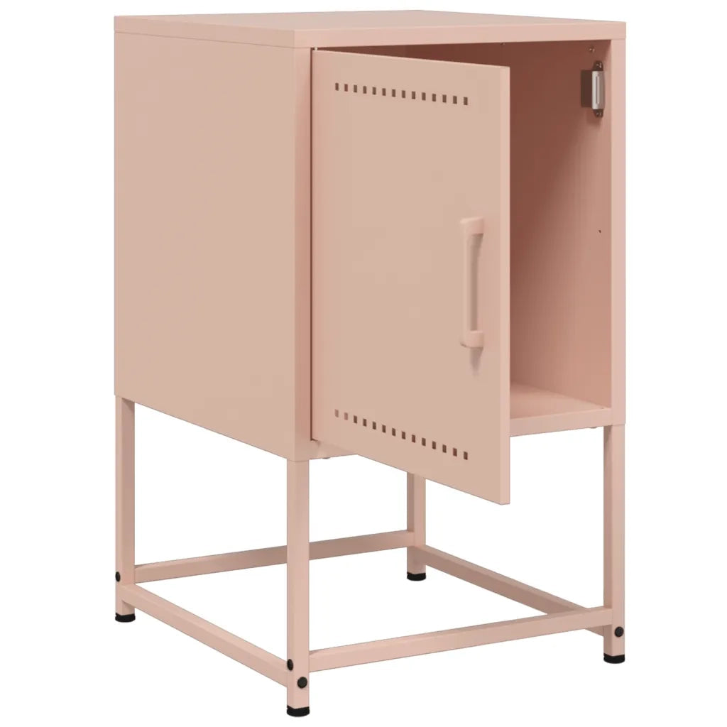 Comodino-Tavolino da notte Rosa 36x39x60,5 cm in Acciaio 515884