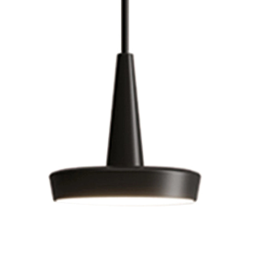 Baby Lampada a sospensione a LED dimmerabile in alluminio verniciato nero, design moderno con diffusore in policarbonato opale, CRI 90, 8.0W 2700K