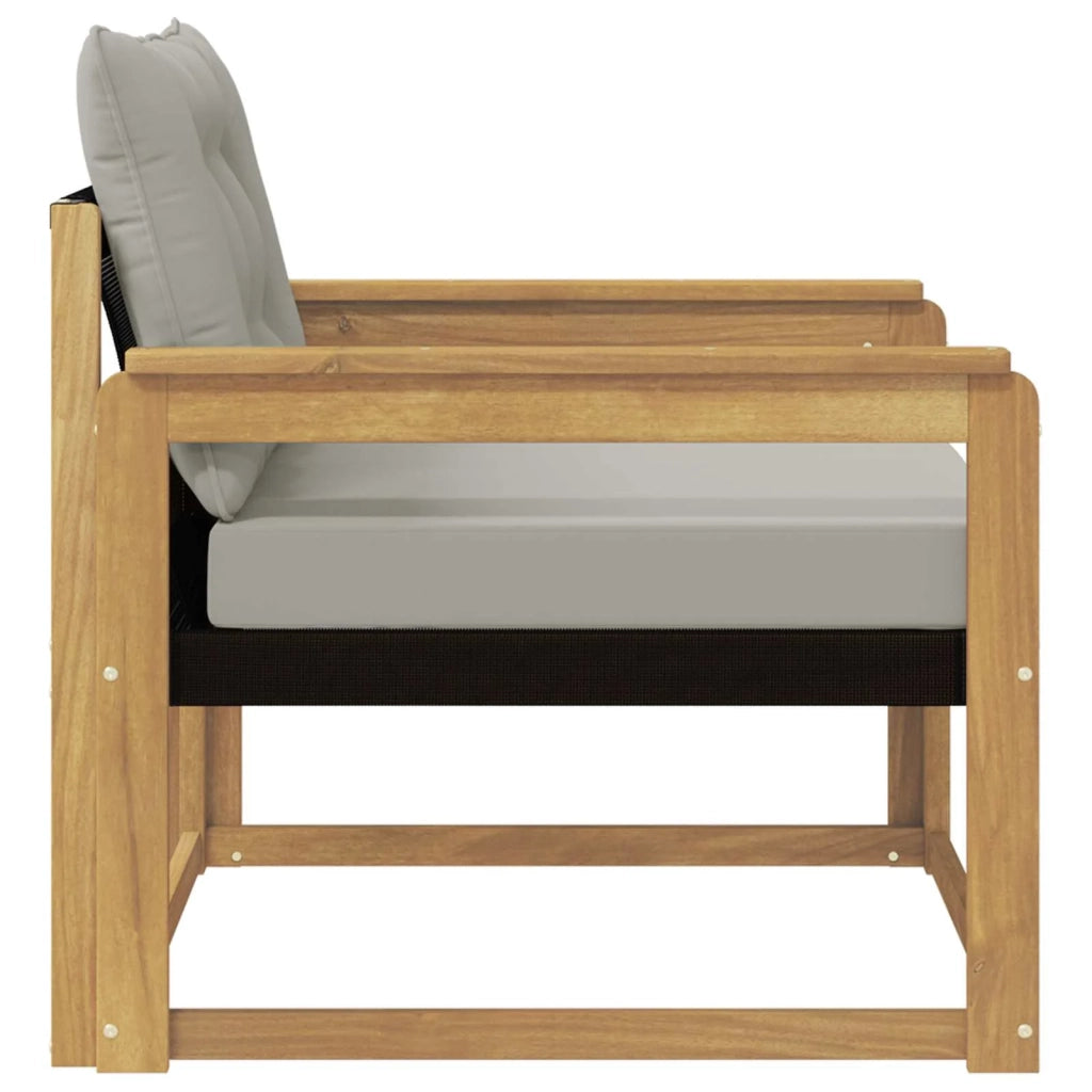 Set di divani da esterno-Sofa da giardino Legno di Acacia Massello e Textilene 886348