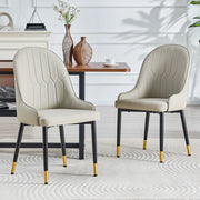 SEDIA da pranzo ergonomica 91 cm in PU grigio caldo Set da 2 pezzi
