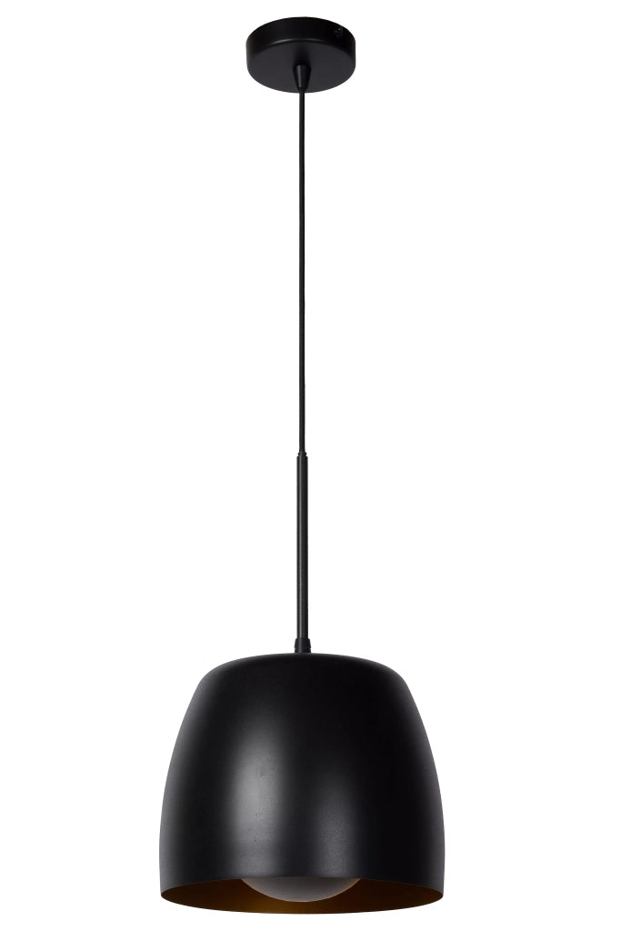 Lampada a sospensione loft nera interno oro Nolan E27 Lucide