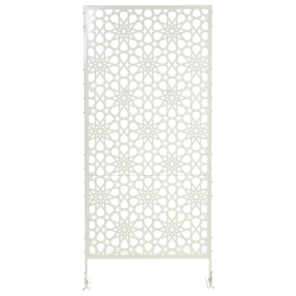 Pannello decorativo brise vue esterno in metallo ¨C zephmum ¨C bianco 92x45x198 cm