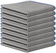 12 asciugamani di microfibra per pulizia - Asciugamani multifunzionali portatili per pulizia finestre, specchi, parabrezza, schermi, TV, tablet e posate - 30x30cm
