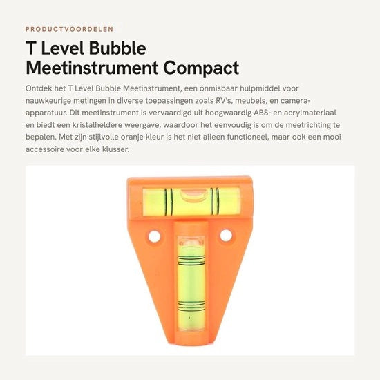 Strumento di livellamento compatto - Materiale ABS/Acrilico - Funzione di livellamento - Incluso chiodo di montaggio - Leggibilità chiara - Livellatore