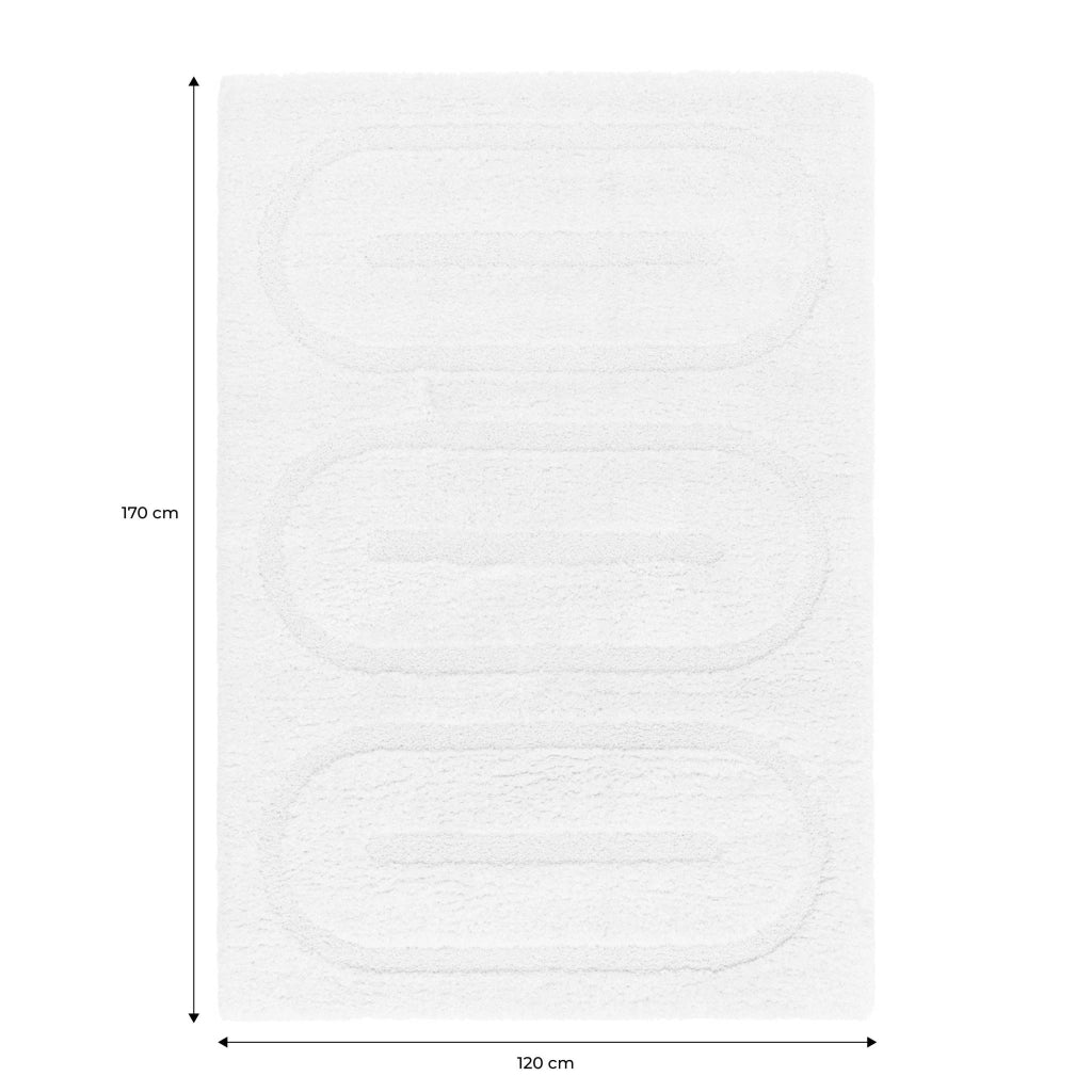 Tappeto da interno con motivi geometrici crema