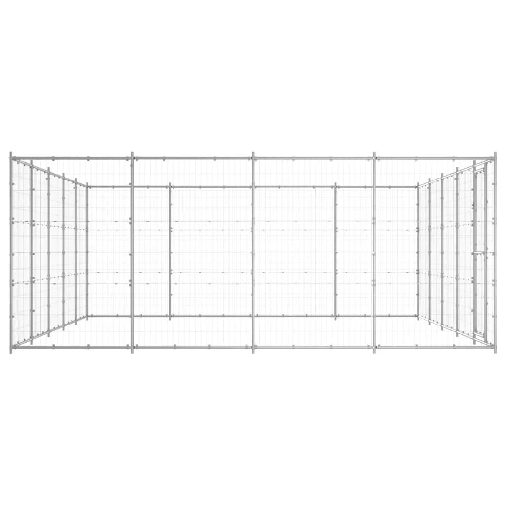 Cuccia da esterno gabbia recinto per animali box per cani da esterno in acciaio zincato 24,2 m² 02_0000416