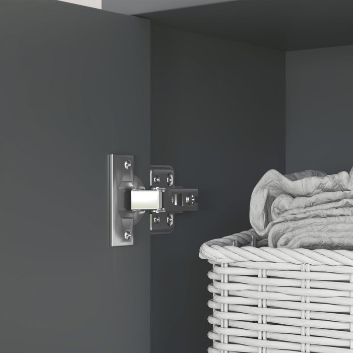 Mobile a Colonna da Bagno con Cassetto e Armadietti 40x24x160 cm in Legno Grigio
