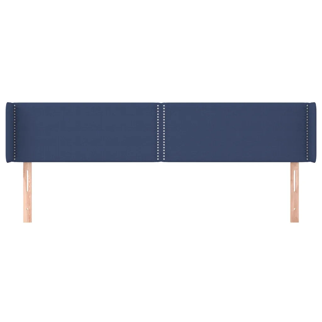 Testiera | Testata ad Orecchio Blu 203x16x78/88cm in Tessuto
