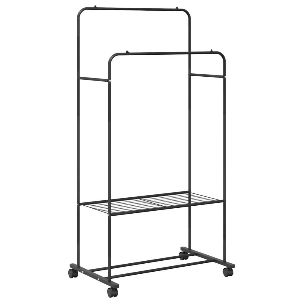 Stendibiancheria con lo scaffale Nero 80 x 53 x 156 cm