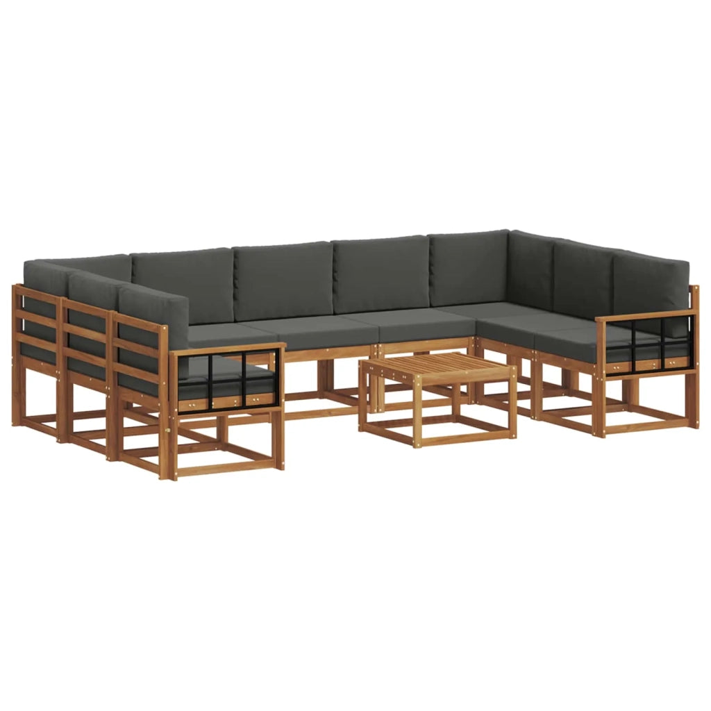 Set di divani da esterno 10 pcs Naturale e Antracite 3367030