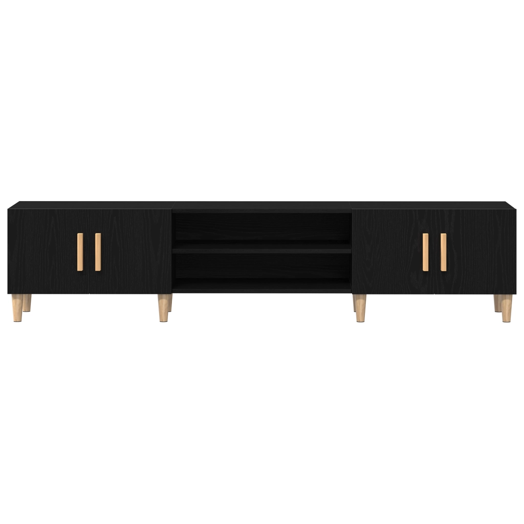 Mobile TV  Nero Rovere 180x31,5x40 cm Legno ingegnerizzato