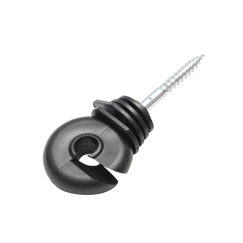 Isolatore ad anello compatto nero, diametro 5.6 mm, dimensioni 87x37 mm, per recinzione elettrica, Thor