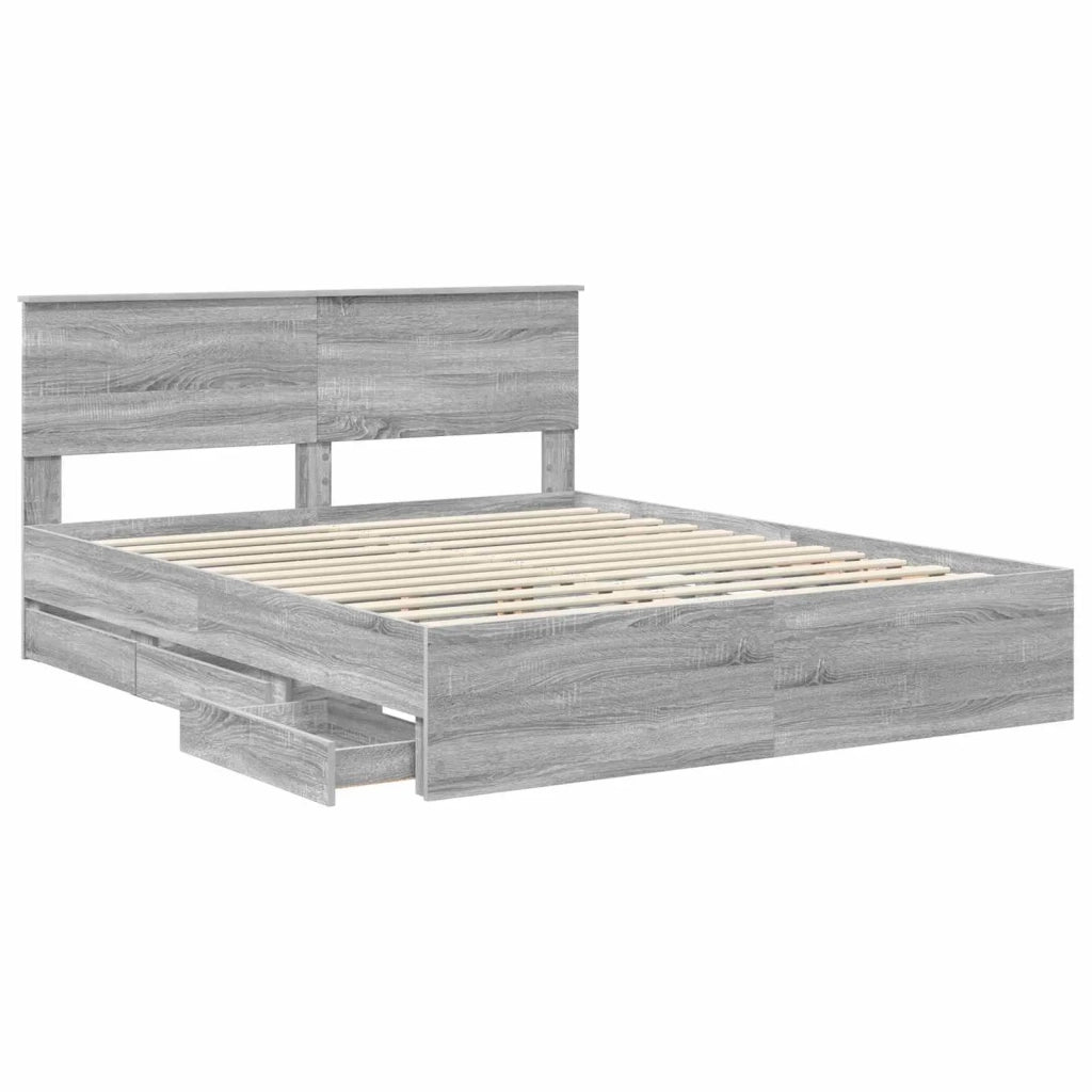 Struttura del letto con cassetto Grigio Sonoma 160 x 200 cm 3410691