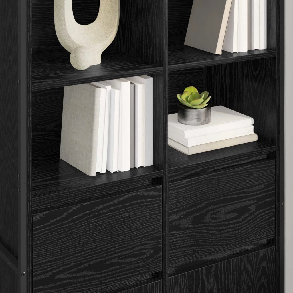 Credenza 2 pz | Madia | Buffet da pranzo | Armadio da pranzo Rovere Nero 81 x 36 x 150.5 cm Legno multistrato