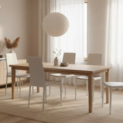 Set di 4 sedie da pranzo imbottite in similcuoio bianco Luma con struttura in metallo facili da pulire | Duzzle