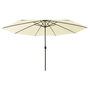 Ombrellone da esterno con LED e palo in metallo 400 cm colore sabbia 02_0008183