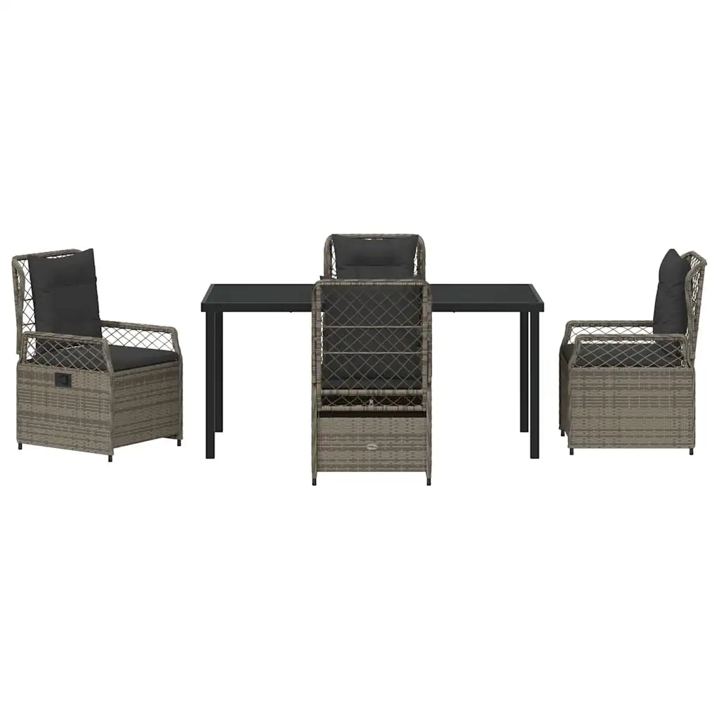 Set da Pranzo per Giardino 5 pcs Grigio polyrattan 3380998
