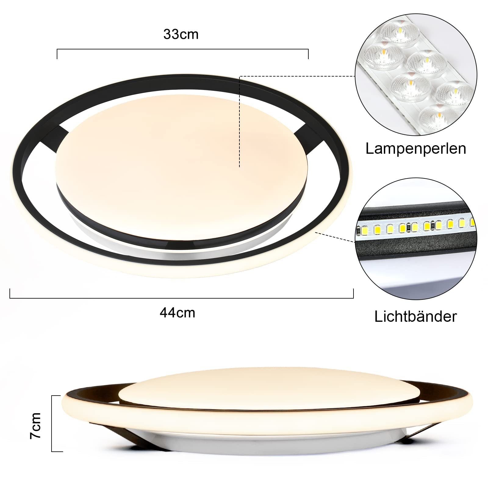 ZMH Lampada da soffitto LED design ruota rotonda dimmerabile 42W telecomando
