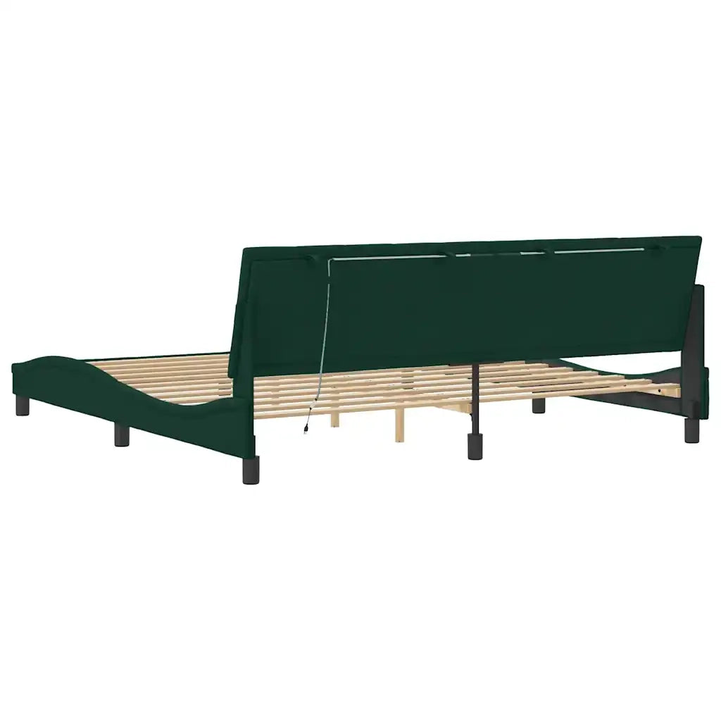 Giroletto con Luci LED Verde Scuro 200x200 cm in Velluto
