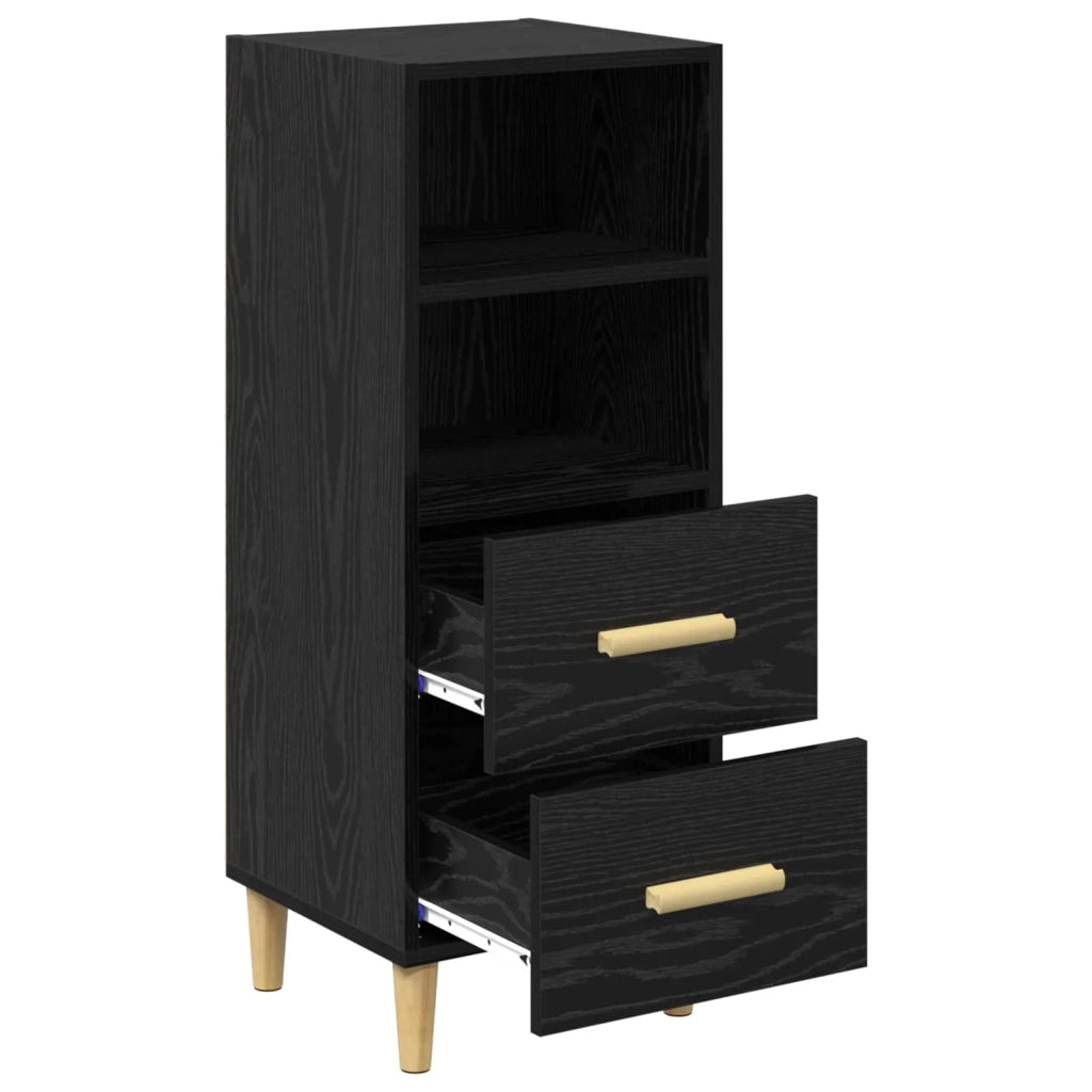 Credenza | Madia | Buffet da pranzo | Armadio da pranzo Rovere nero 34 x 34,5 x 90 cm Legno multistrato