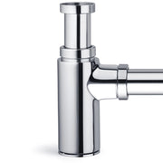 Sifone estetico tondo per lavandino bagno cromato ispezionabile
