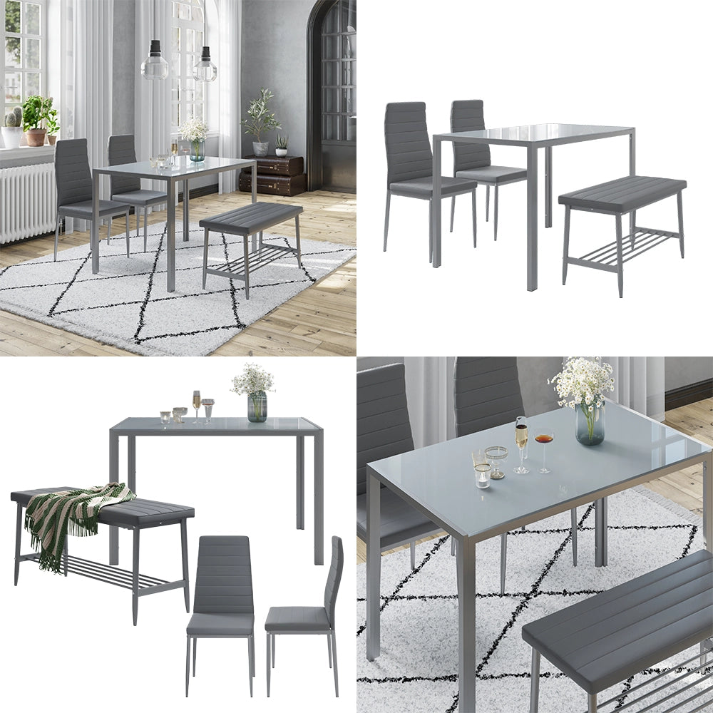 Vicco Set di tavoli da pranzo Grigio 120 x 70 cm Set di 4 pezzi