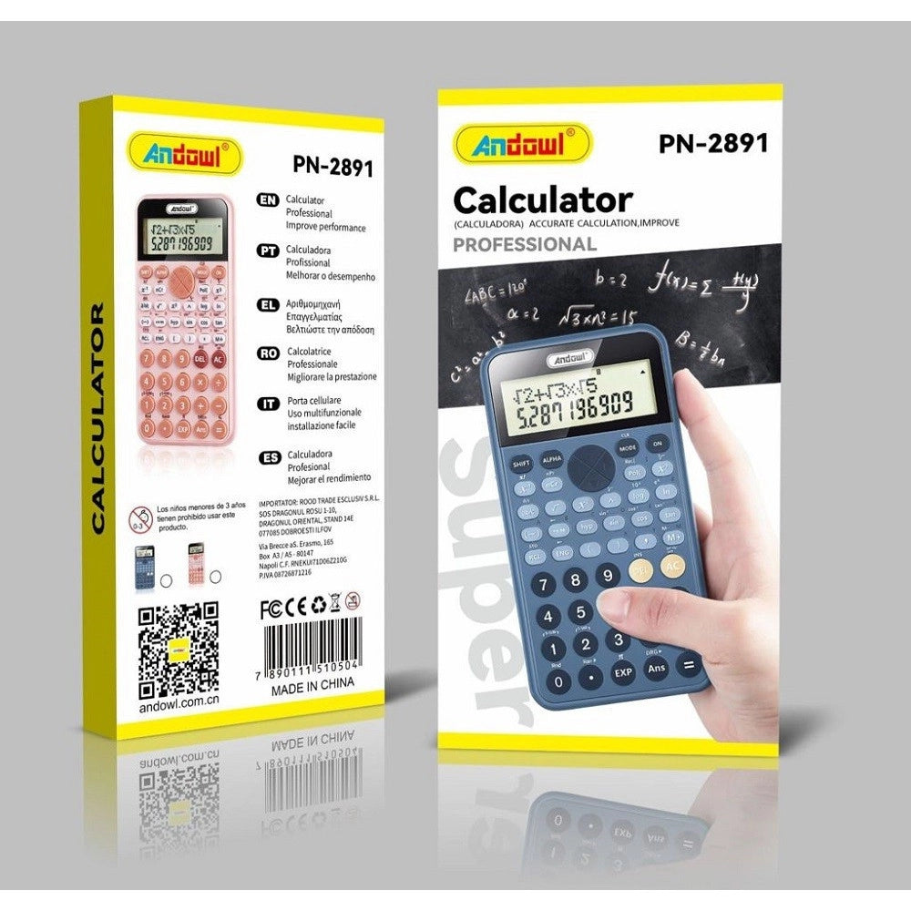Trade Shop - Calcolatrice Scientifica 240 Metodi Di Calcolo Uffici Scuola A 12 Cifre Pn-2891 -